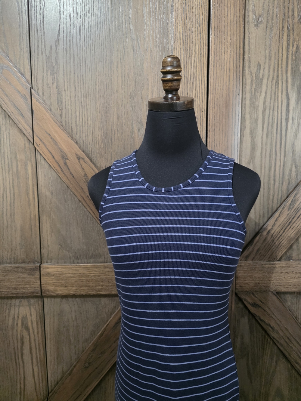 Marine Layer Navy Striped Sleeveless Midi Dress - Picture 2 of 4